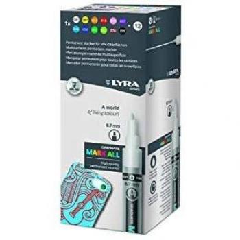 Estuche Surtido 12 Marcadores Permanentes Lyra Mark All 0,7 Mm