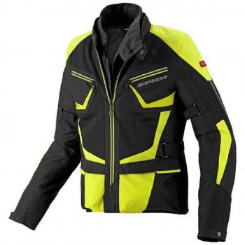 SPIDI Chaqueta para moto ventamax perforada e impermeable, desmontable, M, amarillo neón
