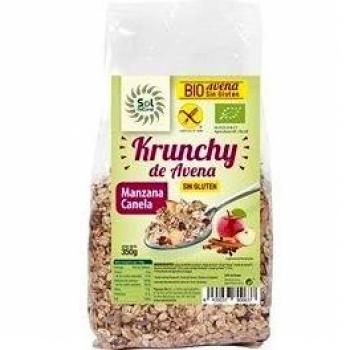 SOLNATURAL KRUNCHY Avena S/G Manzana-Canela 350 g, Estándar, Único