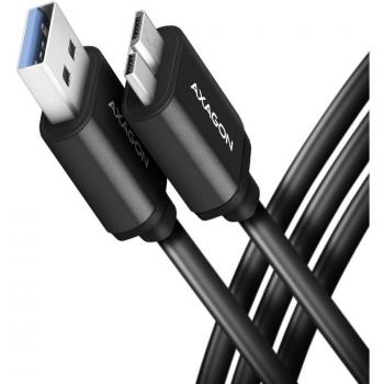 AXAGON Cable de Cargamento BUMM3-AM10AB Micro-B USB  USB-A 3.2 Gen 1, Longitud: 1m, Corriente: 3A, Materiales: ALU y PVC
