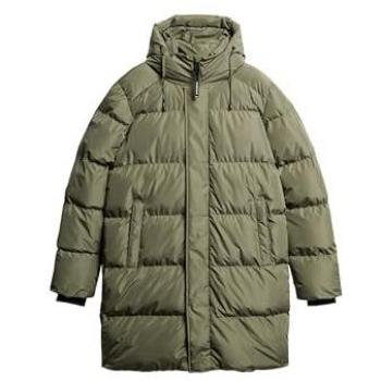 Superdry Men's XXL Hooded Sports Puffer Jacket in Dusty Olive Green