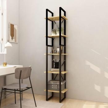 Librería 5 estantes marrón 40x30x175 cm de madera de pino