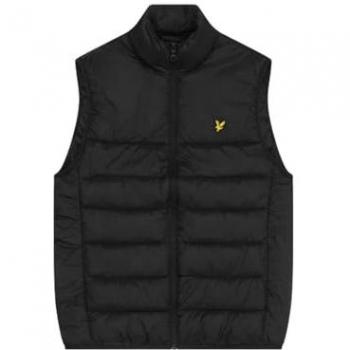 Lyle & Scott Men's Black Wadded Gilet Vest - Size 46/Regular and 3XL