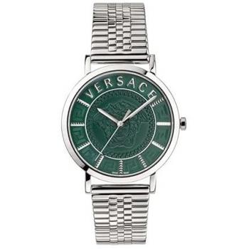 Versace Men's Essential Green Stainless Steel Quartz Watch