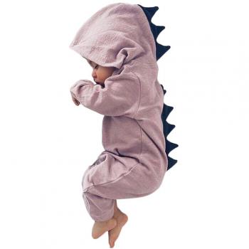 Minetom Bebé Recién Nacido Manga Larga Dinosaurio De La Historieta Abrigo Ropa Una Pieza Peleles Pijamas Mameluco Niños Niñas Monos Morado 3-4 Meses