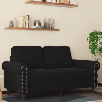 Sofá 2 plazas terciopelo negro 120 cm Vidaxl