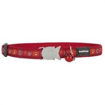 Collar para Gato Red Dingo Style Rojo 20-32 cm Huella de animal