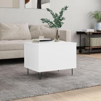 Mesa de centro madera contrachapada 60x44,5x45 cm Blanco, Negro, Blanco brillante Mesita de Salón o Comedor o Auxiliar Mesa de Café Meuble Salón