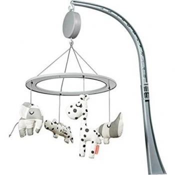 Done by Deer Carrusel Musical para Cuna con Espejo Gris