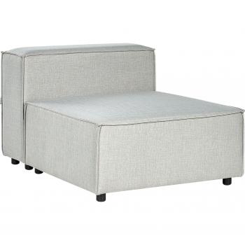 Sillón Modular de 1 Plaza Tapizado en Lino Gris con Patas Negras Aprica