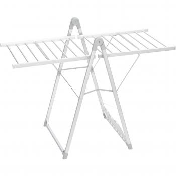 HOMCOM Tendedero Eléctrico Plegable con Alas 230 W Secador de Ropa con Zapatero para 2 Zapatos y Marco de Aleación de Aluminio 134x66x100 cm Pl