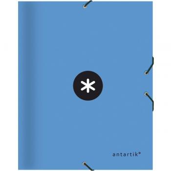 Carpeta Liderpapel Antartik con Gomas A4 3 Solapas Cartón Forrado Azul