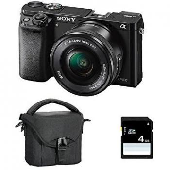 Cámara Sony Alpha 6000 Negra Kit con Lente 16-50mm F3.5-5.6 OSS + Tarjeta SD de 4GB + Bolsa Sony