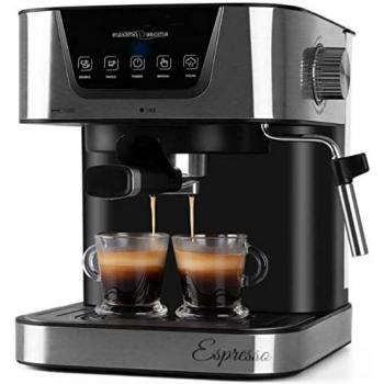 Cafetera automática Orbegozo EX6000 para espresso y cappuccino 1050 W, compatible con café molido y monodosis, frontal de acero inoxidable y vaporizador INOX