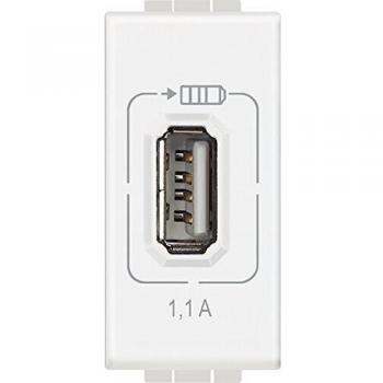 Cargador USB Individual Bticino LivingLight 1,1 A 5 V Blanco 1 Módulo N4285C1