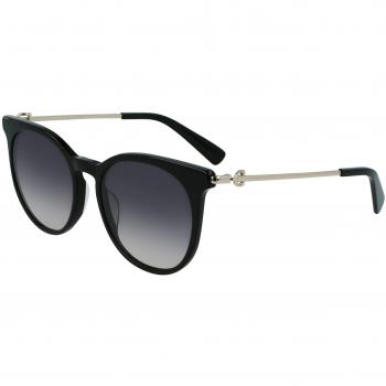 Longchamp Women's Oval Acetate Sunglasses LO693S-001 Black