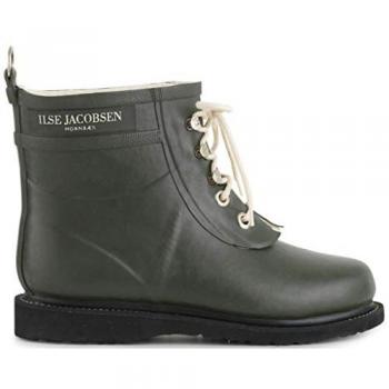 Ilse Jacobsen RUB2 Vegan Sustainable Short Rubber Wellington Boots - Army Green