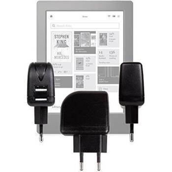 DURAGADGET Cargador con Enchufe Europeo para Kobo Aura H20 - con Doble Entrada USB