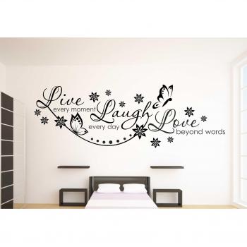 Live Laugh Love pared wallkraft woooowltd, adhesivo de decoración para el hogar TecGadgets c44, 390mm x 1160mm