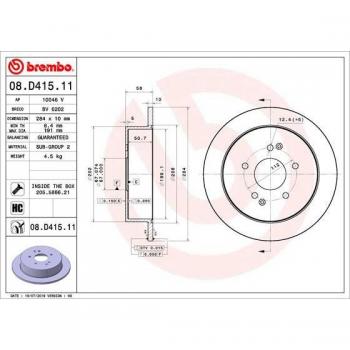 Disco de freno BREMBO 08.D415.11, completo, altamente carbonizado, 1 pieza