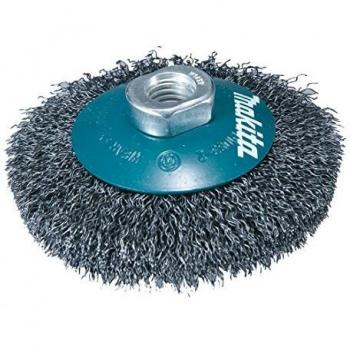 MAKITA D-39849 D-39849-Cepillo de alambre de 115 mm insercion m14 con forma oblicuo rizado de acero 0,3 mm, Color