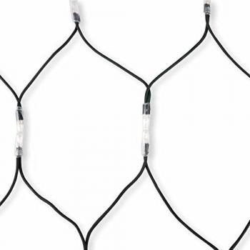 Led Rubber Net Light ww. Red de 540 luces led en blanco cálido. Longitud 4m. Altura 2m. Cables de goma de color negro. Interconectables hasta 6 unidades máximo. 230v 36w IP44.