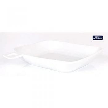 Bigbuy Cooking S2206504 Plato Yummy Cuadrado, Blanco, 22.5 x 19.5 cm