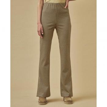 NKN Nekane - Pantalón de campana de mujer marrón estampado