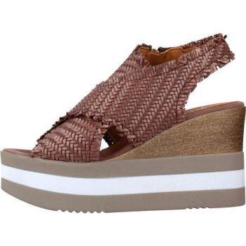 Sandalias de plataforma de mujer Marca Alpe Modelo 4749, piel, suela PU, cierre de hebilla