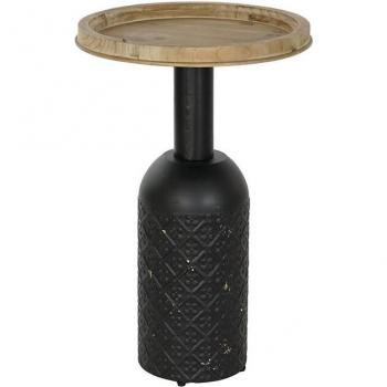 Mesita auxiliar abeto metal 41,5 x 41,5 x 65 natural