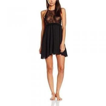 Women'Secret SA Halter ND, Camisón para Mujer, Black, M