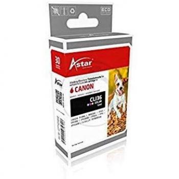 Cartucho de tinta color Astar CLI36 compatible con Canon 1511B001 - Multipack (Cian, Magenta, Amarillo)