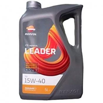 Aceite de motor Repsol Leader TDI 15W-40, bidón de 5 litros, ACEA A3/B4, API SL/CF, MB 229.1