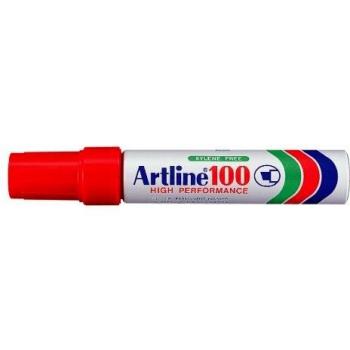 Rotulador artline marcador permanente 100 rojo -punta biselada