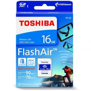 Toshiba FlashAir W-04 16GB SDHC UHS-I Clase 3 Memoria Flash - Tarjeta de Memoria