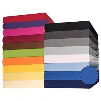 CelinaTex Lucina Sábanas Ajustables algodón 200x200-200x220 cm Azul Real