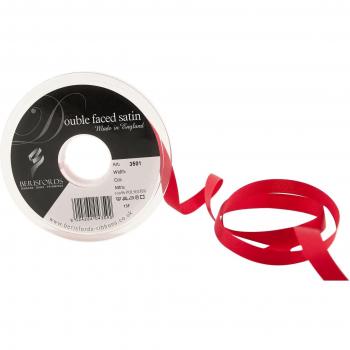 Berisfords Cinta de satén a Doble Cara 3501 de 20 m x 10 mm, Color Rojo