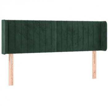 Cabecero con LED de terciopelo verde oscuro 147x16x78/88 cm