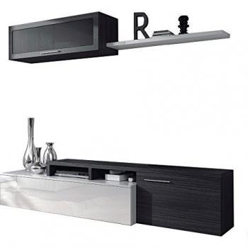 Habitdesign 016667G - Mueble de salón comedor moderno, medidas: 200x41/34x43 cm de alto