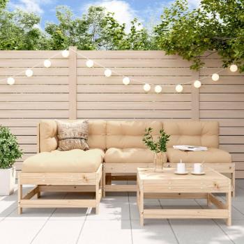 vidaXL 5-Piece Solid Wood Garden Lounge Set with Cushions