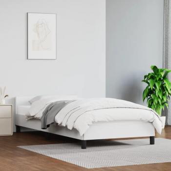 Estructura de cama redonda con cabecero sin colchón blanca 90x200 cm