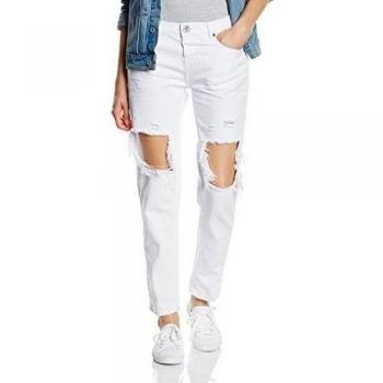 One Teaspoon White Beauty Low Waist Straight Leg Denim Jeans