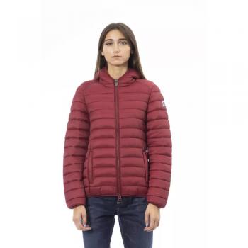 Invicta Red Quilted Down Jacket with Hood and Backpack Straps, Female, Size: L