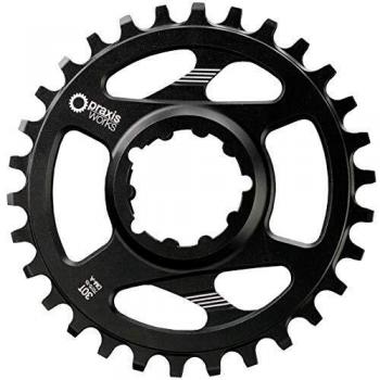 Praxis Negro Plato DE MONTAÑA 34T Direct Mount-A Wave, Adultos Unisex, ESTANDAR