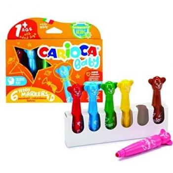 Carioca Baby Teddy Marker - Rotuladores Extra-gruesos Multicolor, Estuche de 6 Piezas
