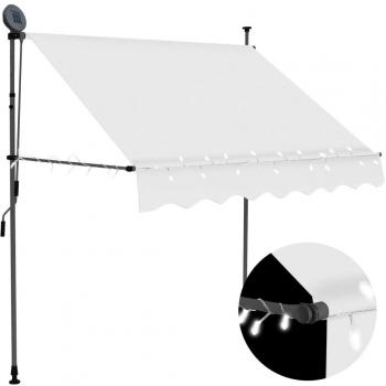 vidaXL Manual Retractable Awning with LED 200 cm Cream