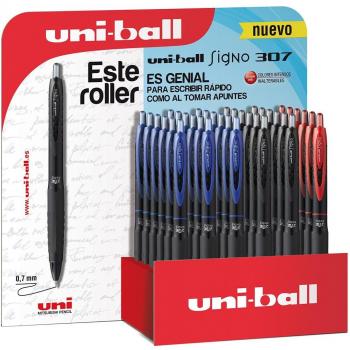 Bolígrafo Uni-Ball Signo 307 retráctil - Expositor de 36 unidades