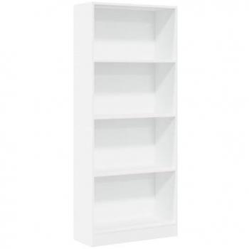 Librería de madera multicapa blanca 60x24x143 cm