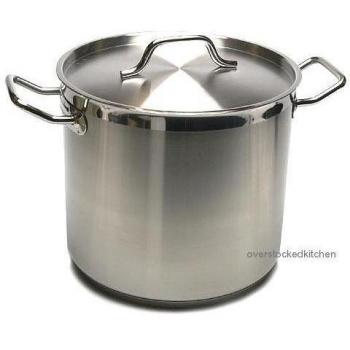 20 QT STAINLESS STEEL STOCK POT W/ LID