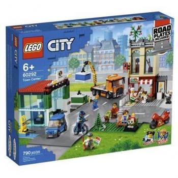 LEGO City Centro Urbano 60292 Kit de Construcción con Pizzería, Tienda de Bicicletas, Parque y Autolavado